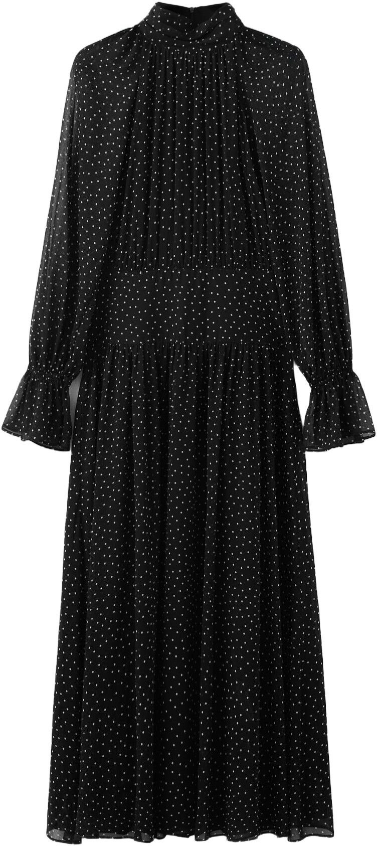 Gathered turtleneck dress