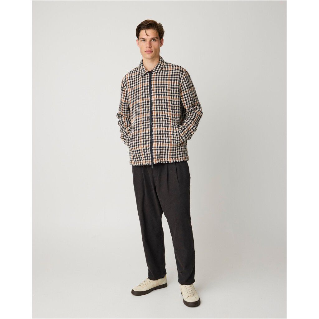 Houndtooth zip overshirt