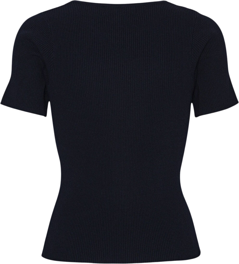 Rib knit short sleeve top