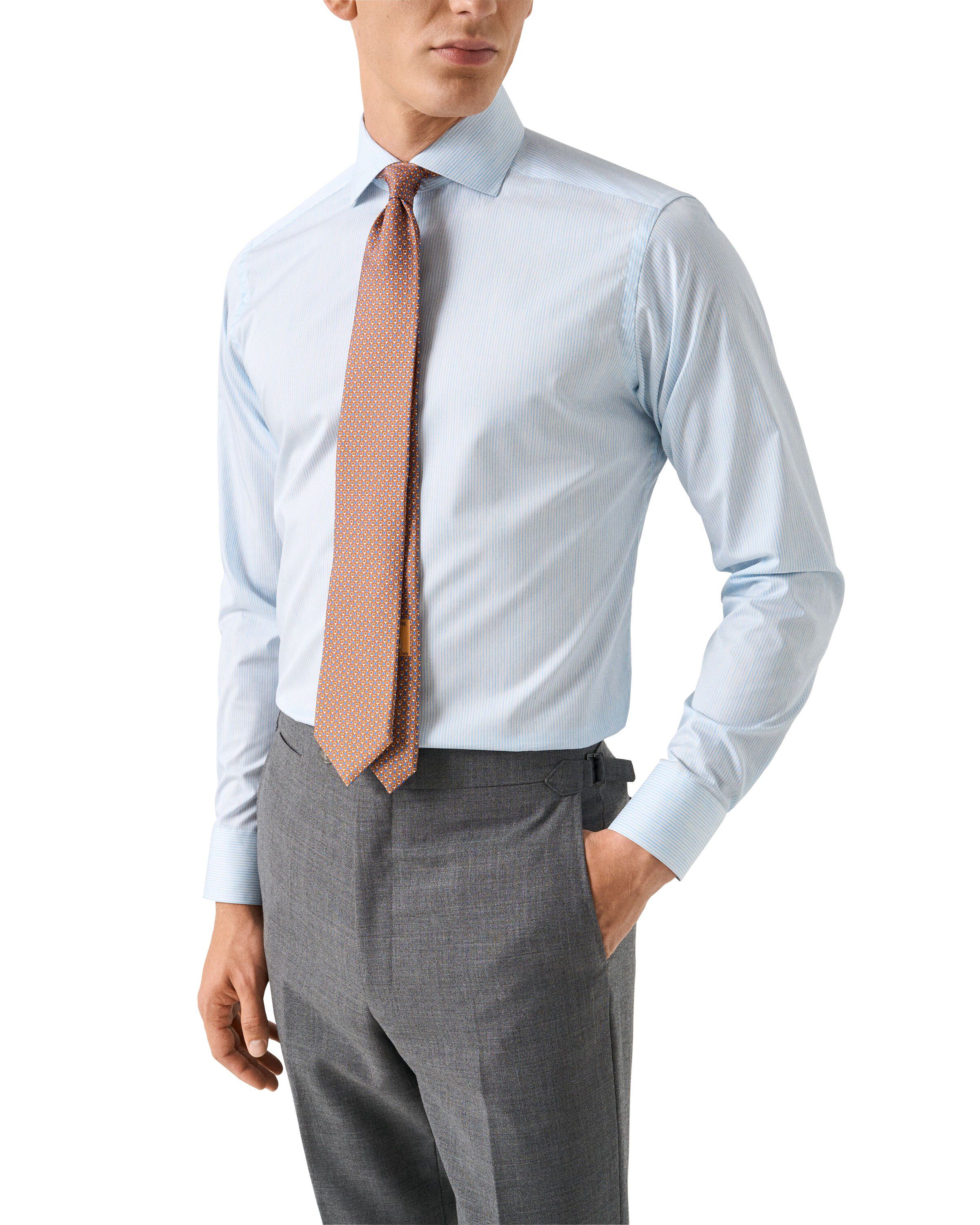 Slim Fit Striped Melange Twill Shirt