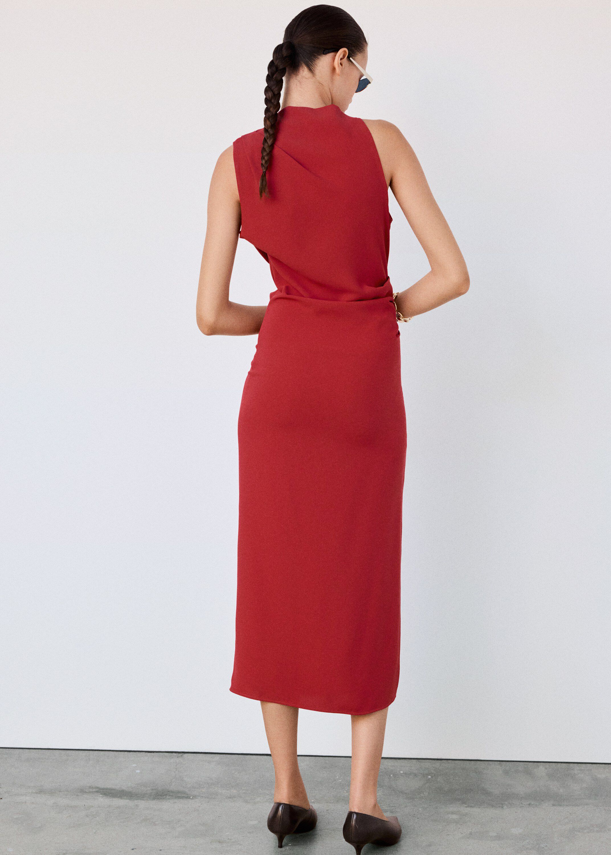 Draped dress with side-slit