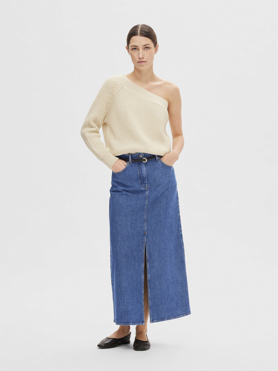 SLFSEDORA LS KNIT ONE SHOULDER
