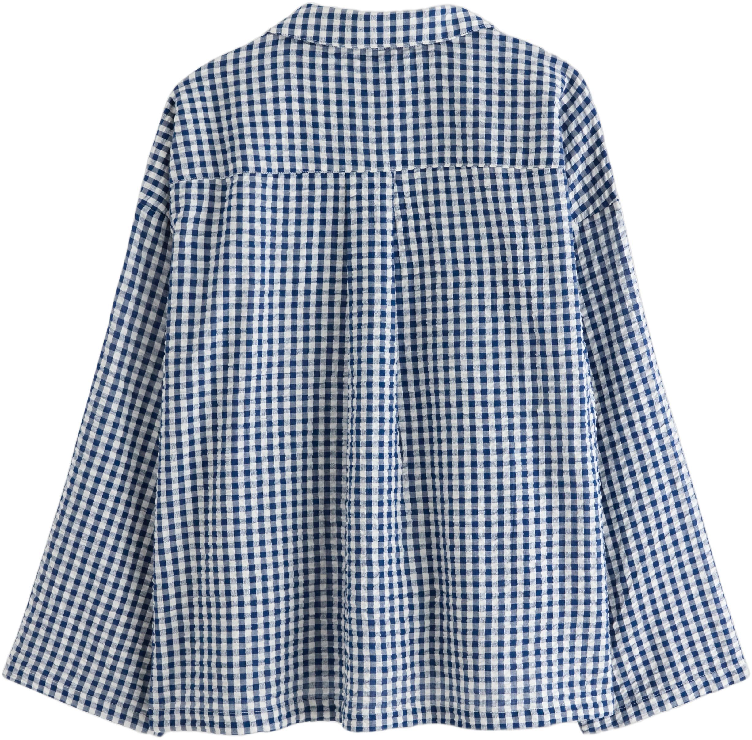 Pyjama shirt in seersucker with lon