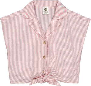 Seersucker stripe crop s/s shirt