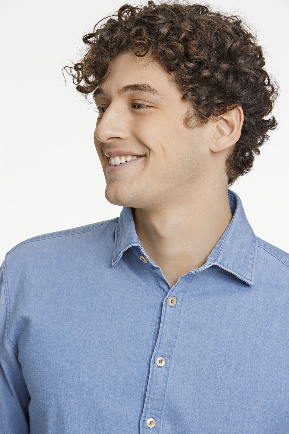 Soft indigo stretch shirt L/S