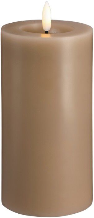 Moods & More - LED Pillar Candles, Silk, Melted, Sand, 74x15