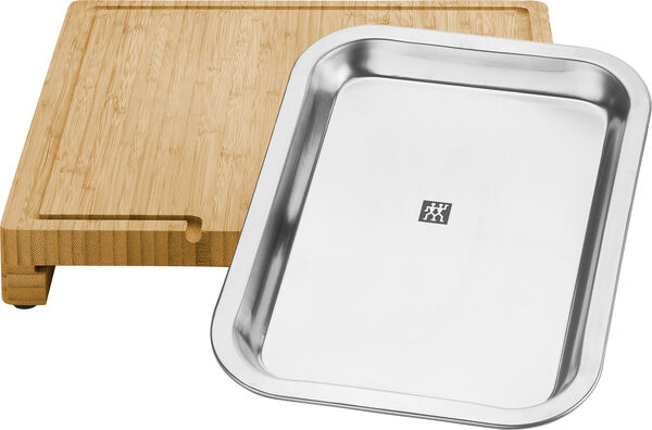 Skærebræt Med bakke 39x30 Bambus