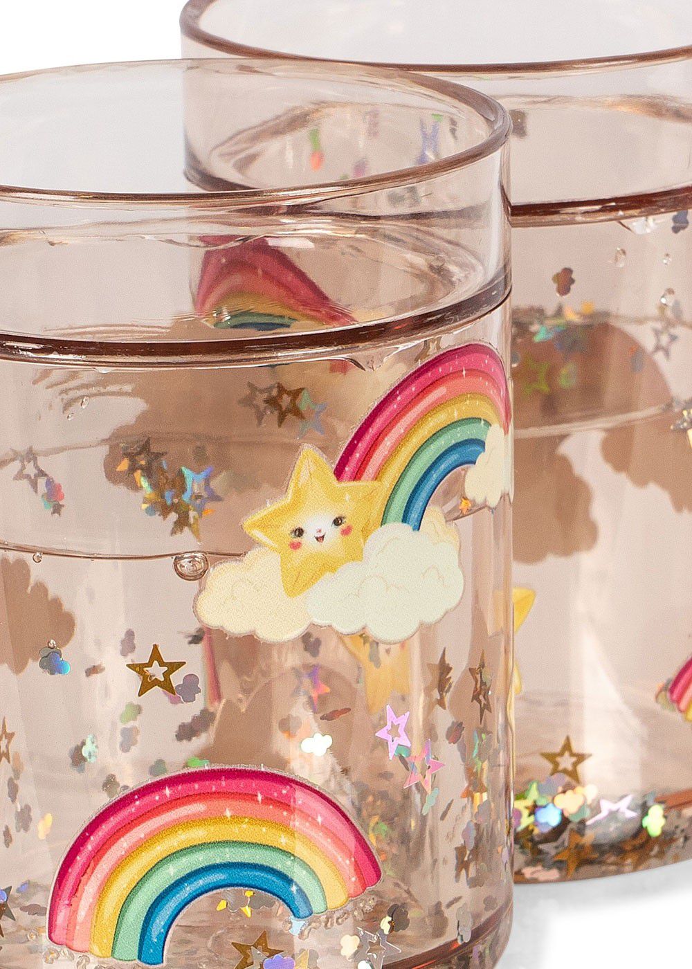 2 PACK GLITTER CUPS