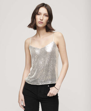 SEQUIN CAMI VEST TOP