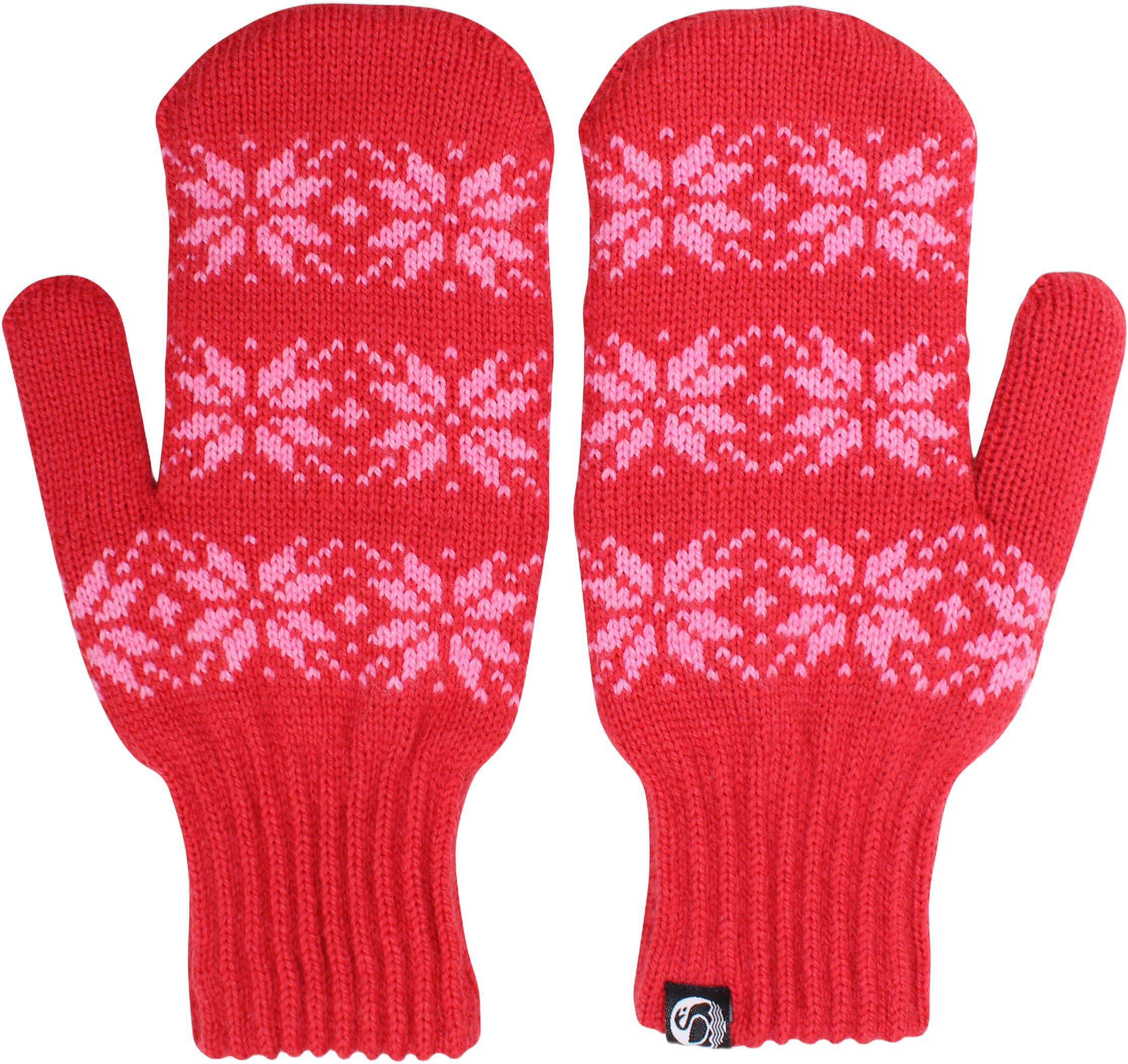 Danicebird Wool Mittens Bright Red STAR