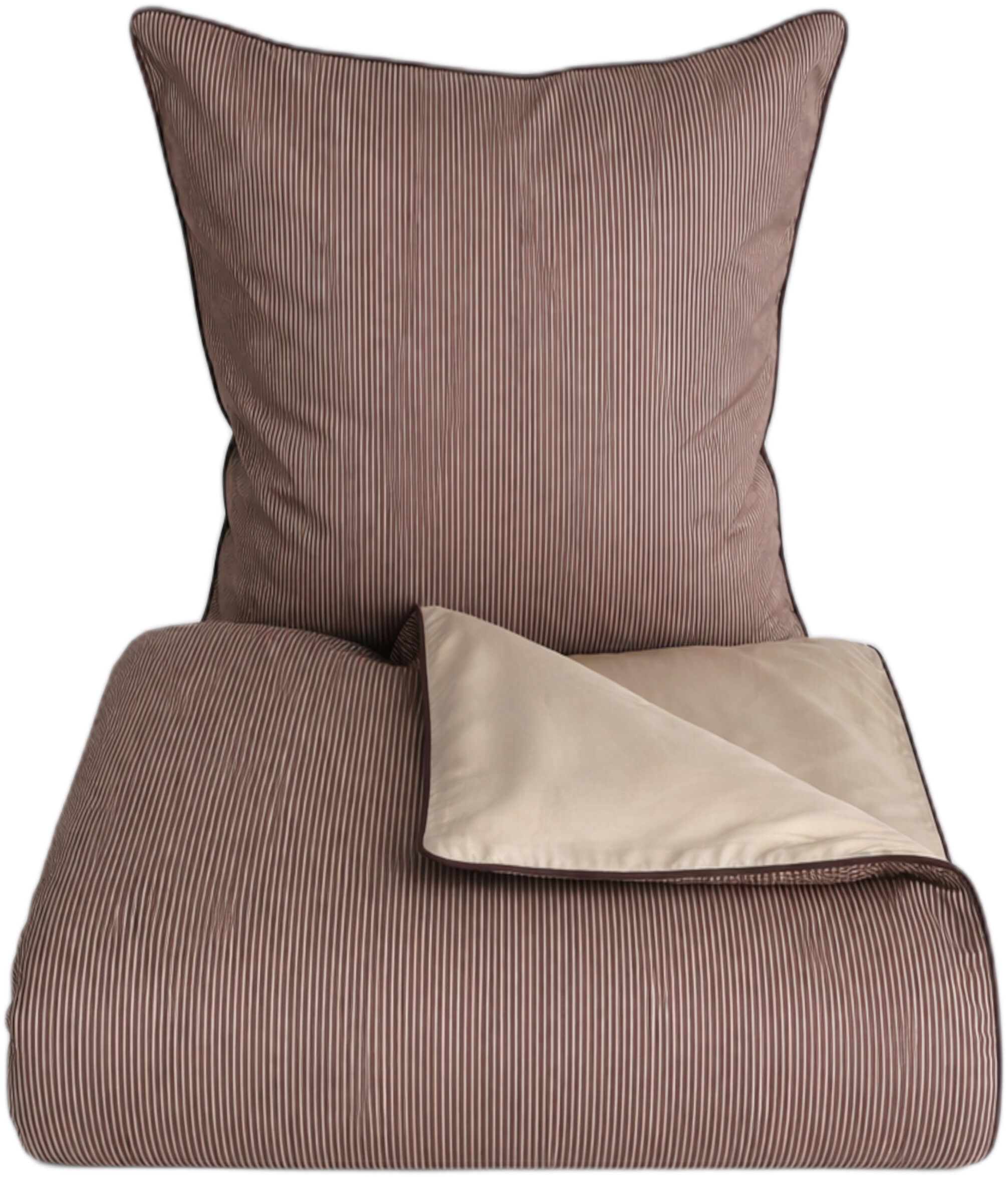 &Oslash;KOLOGISK SENGES&AElig;T - PIN STRIPE M/PIPING