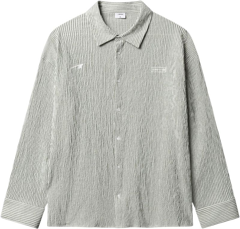 Arkk Logo Seersucker Shirt Khaki