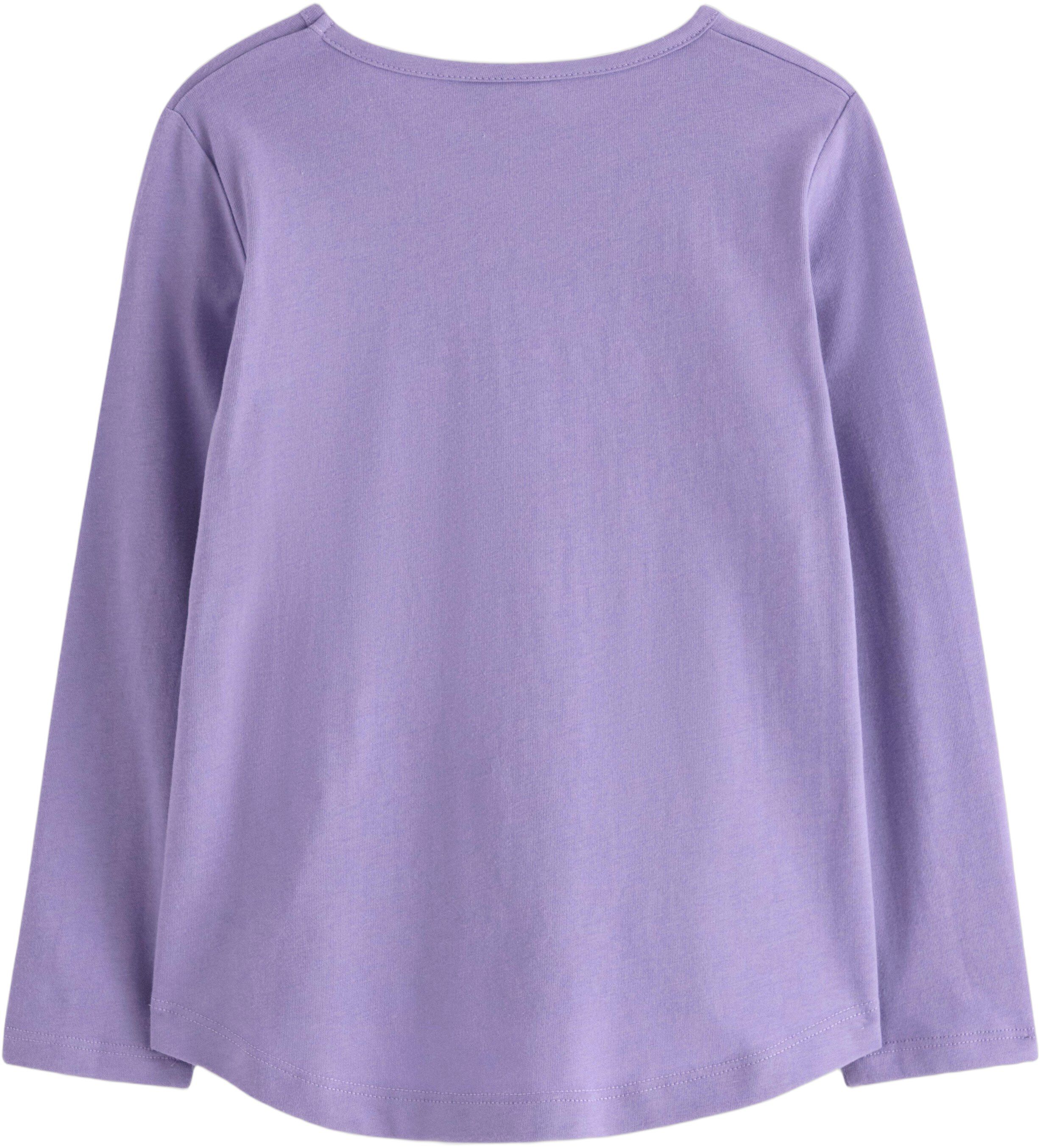 Lang&aelig;rmet top i bl&oslash;d bomuld med s