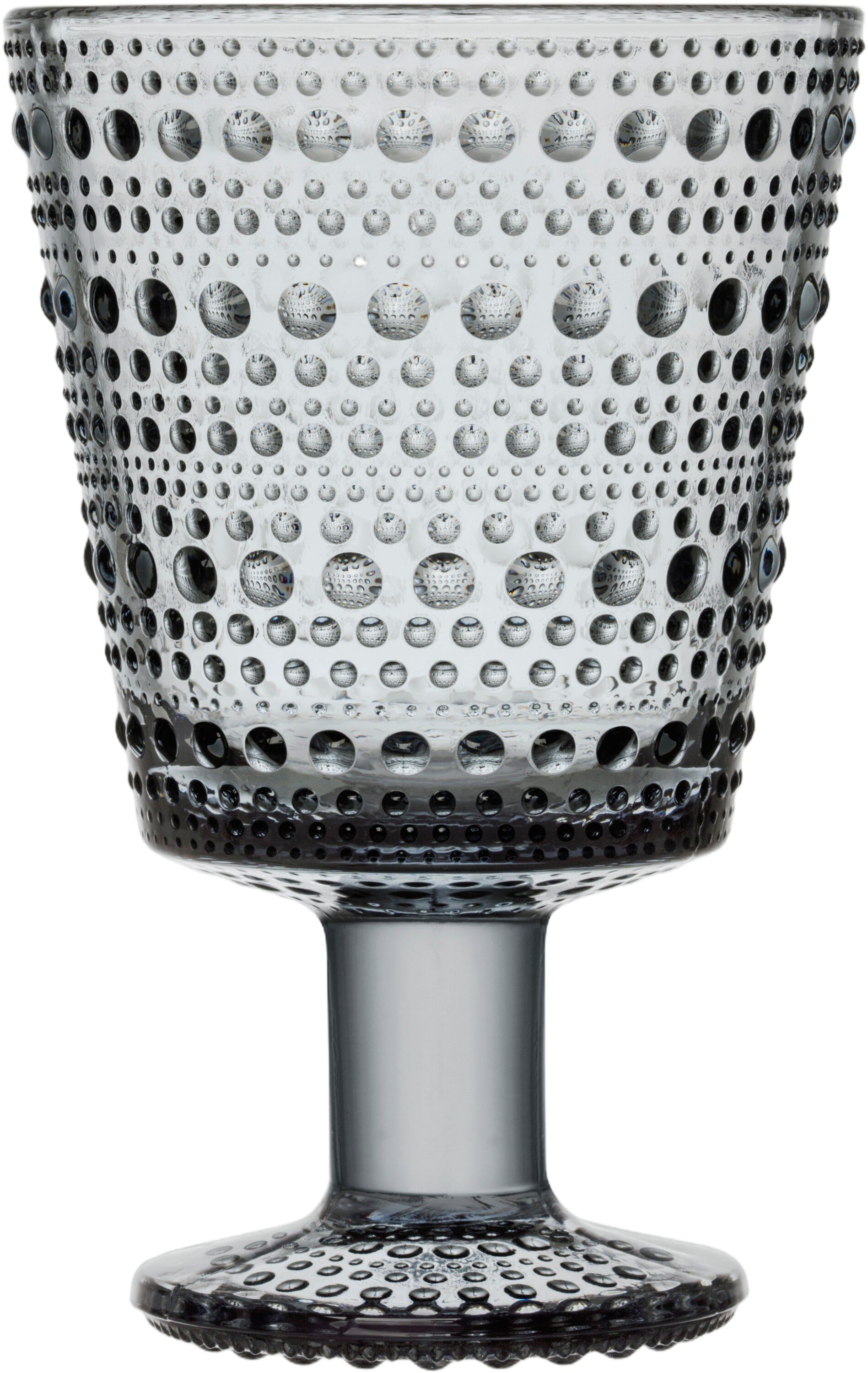 Kastehelmi glas p&aring; fod 30 cl - gr&aring; 2 stk