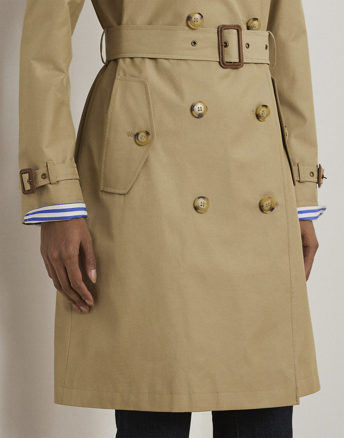 Double-Breasted Cotton-Blend Trench Coat