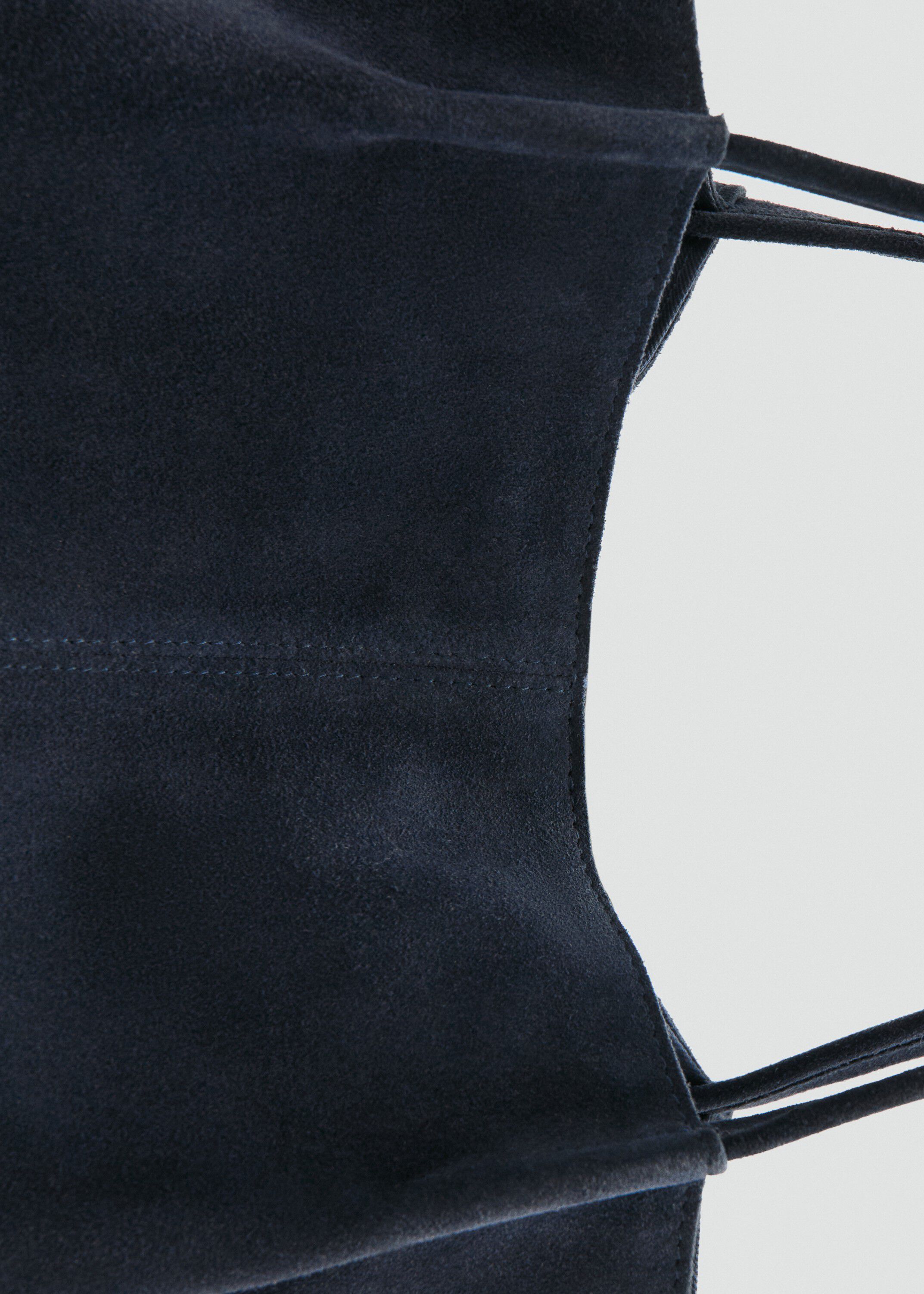Suede leather shopper bag