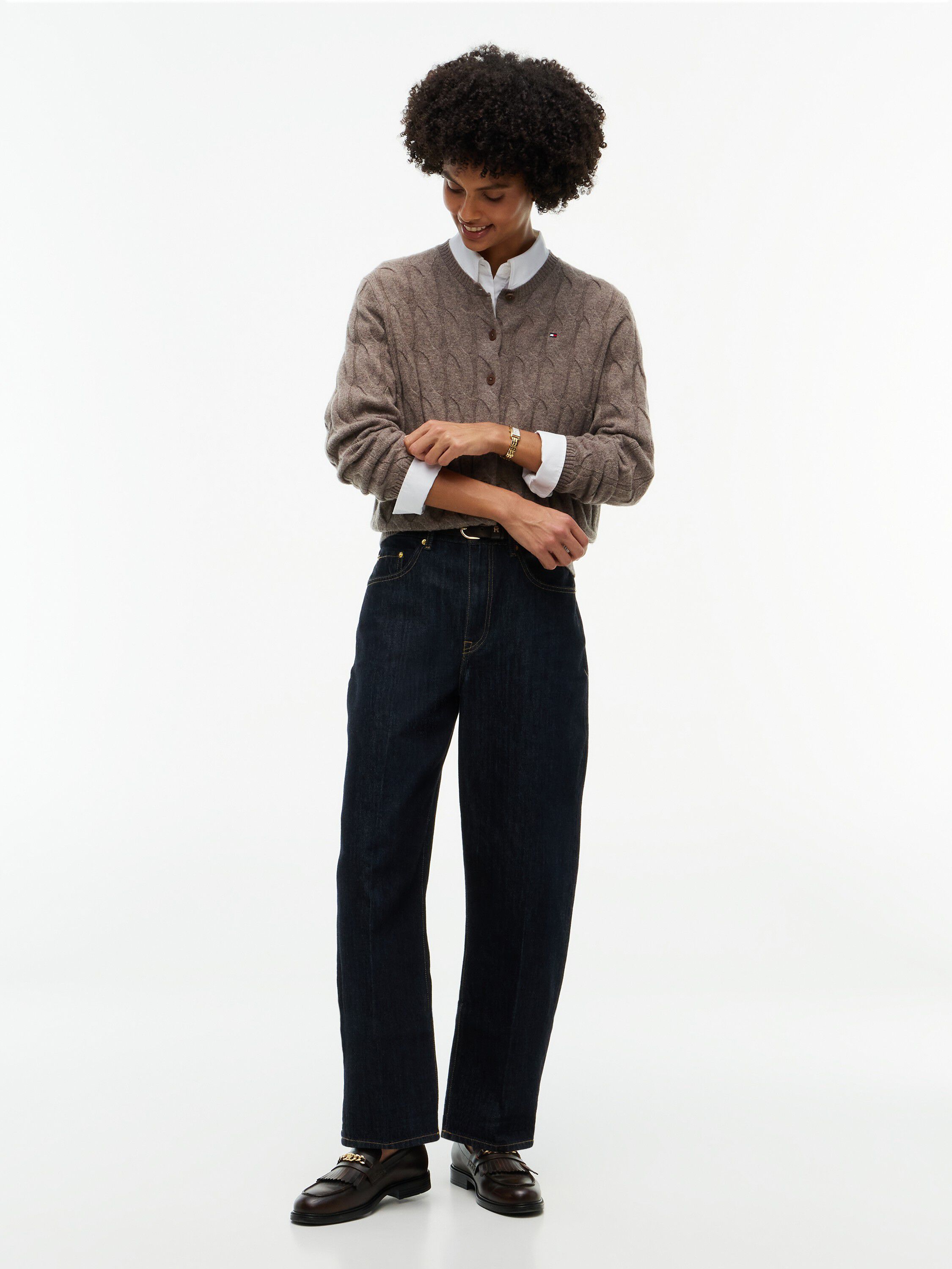 Pure Wool Cable Knit Slim Cardigan