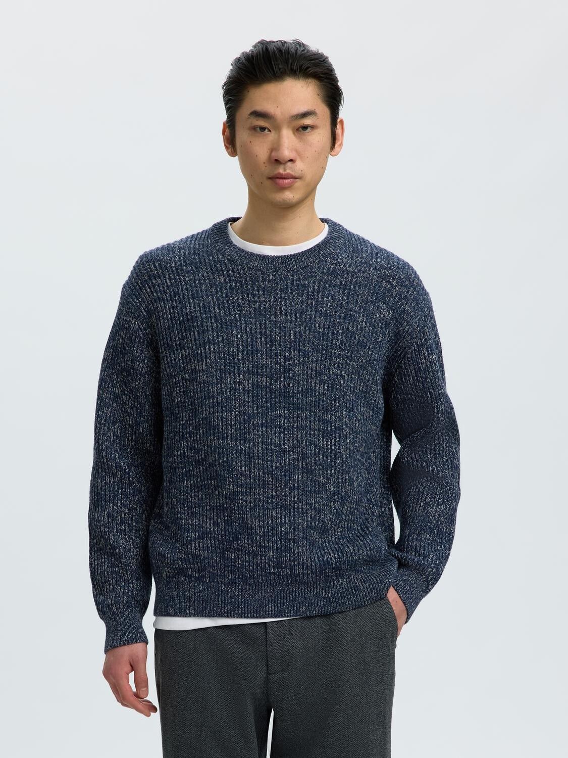 Slmtilum Ls Knit Rlx Crew Neck Noos