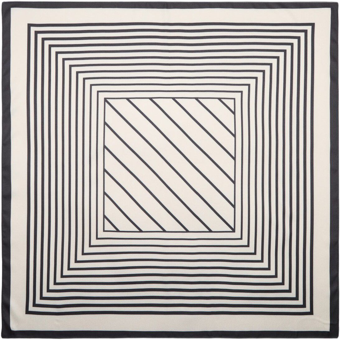 Geometric striped print scarf