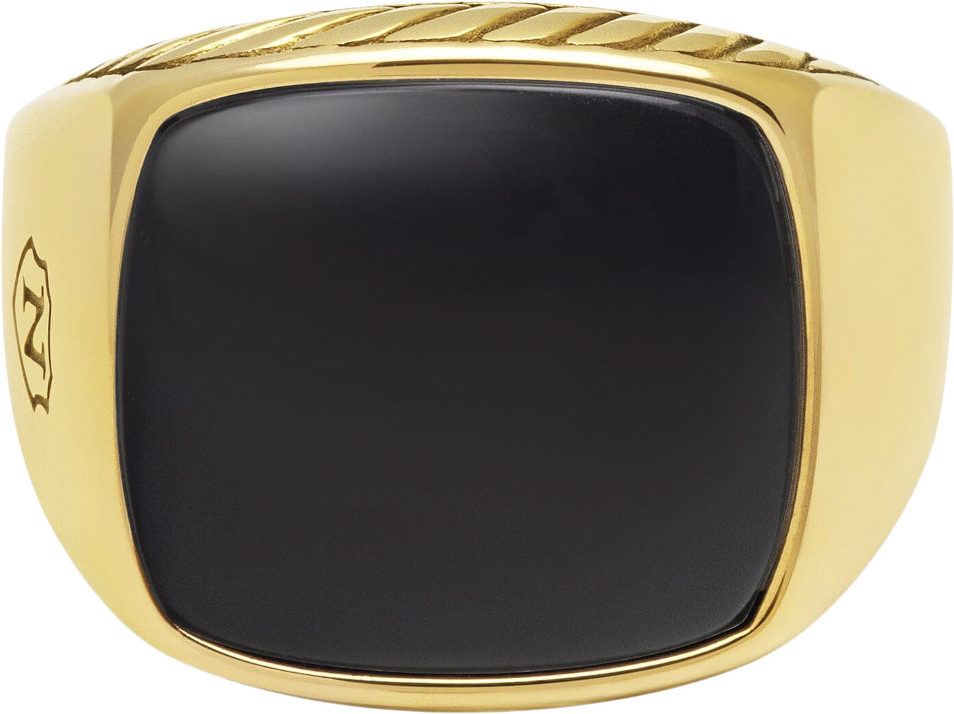 Gentlemen's Gold Signet Ring with Green Agate