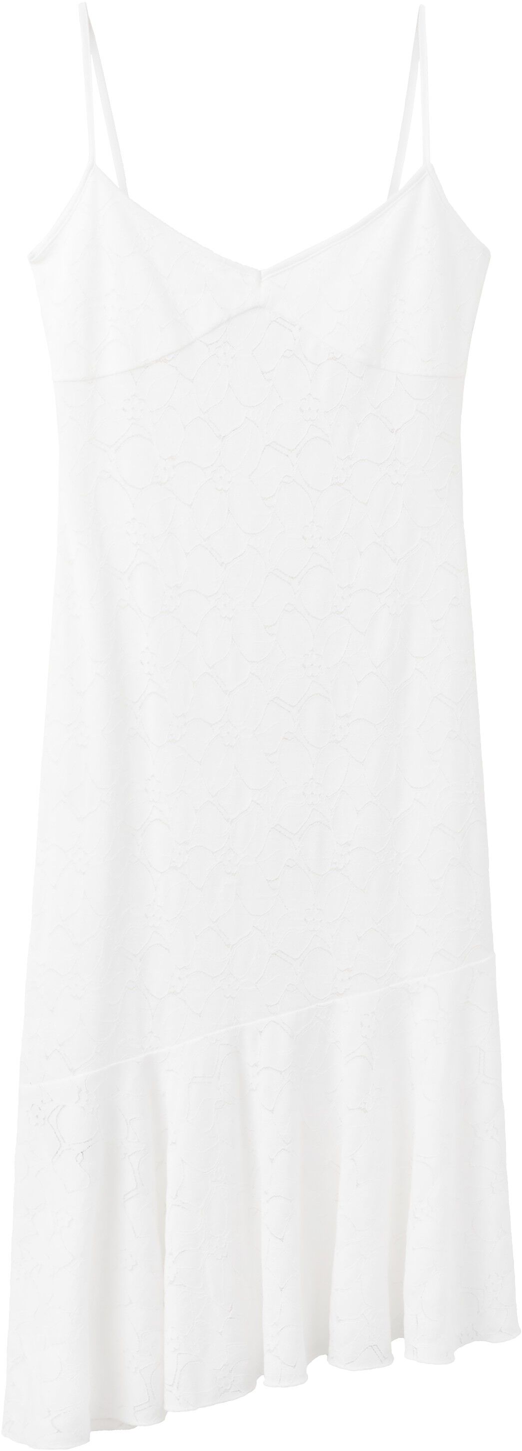Asymmetrical ruffled lace dress