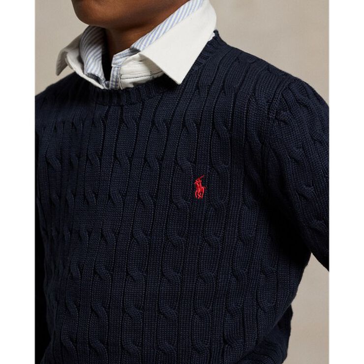 Cable-Knit Cotton Sweater