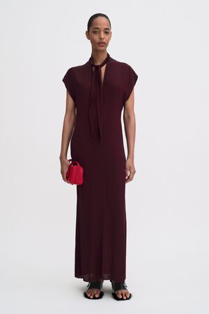 long tie-neck dress