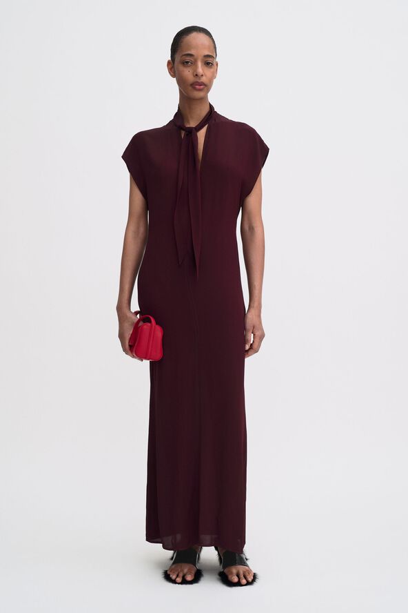 long tie-neck dress