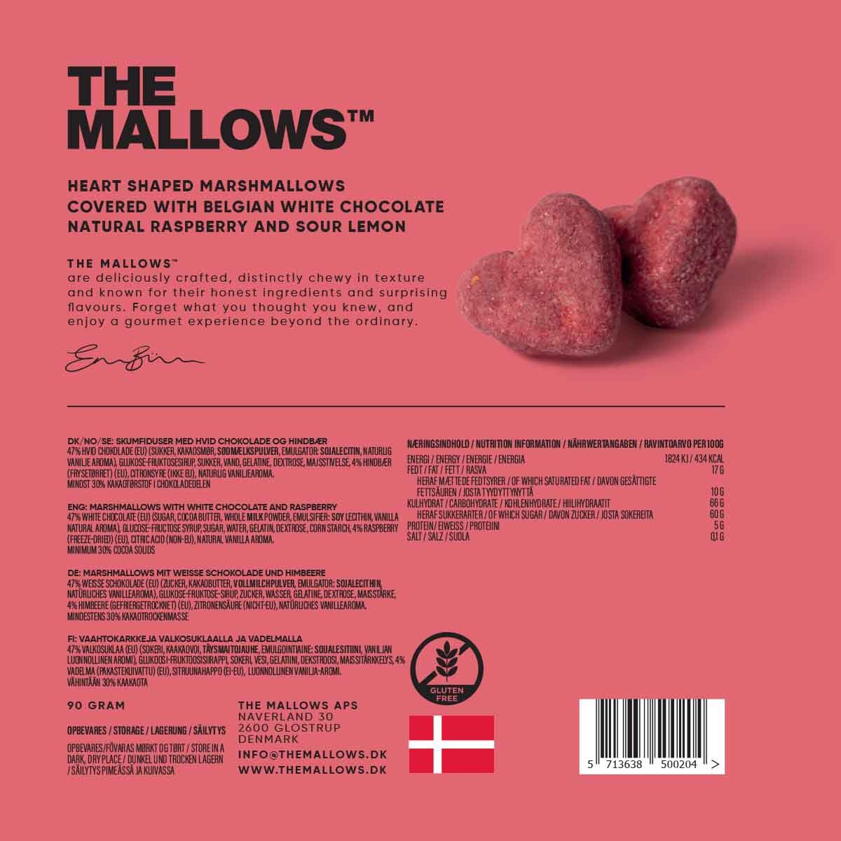 Raspberry Hearts + Belgian White Chocolate