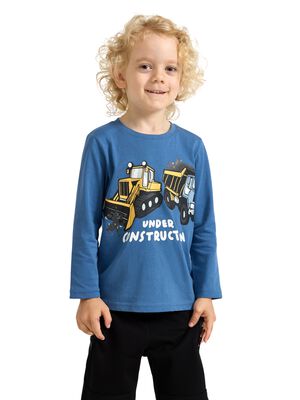 Long-sleeved top in soft cotton jer