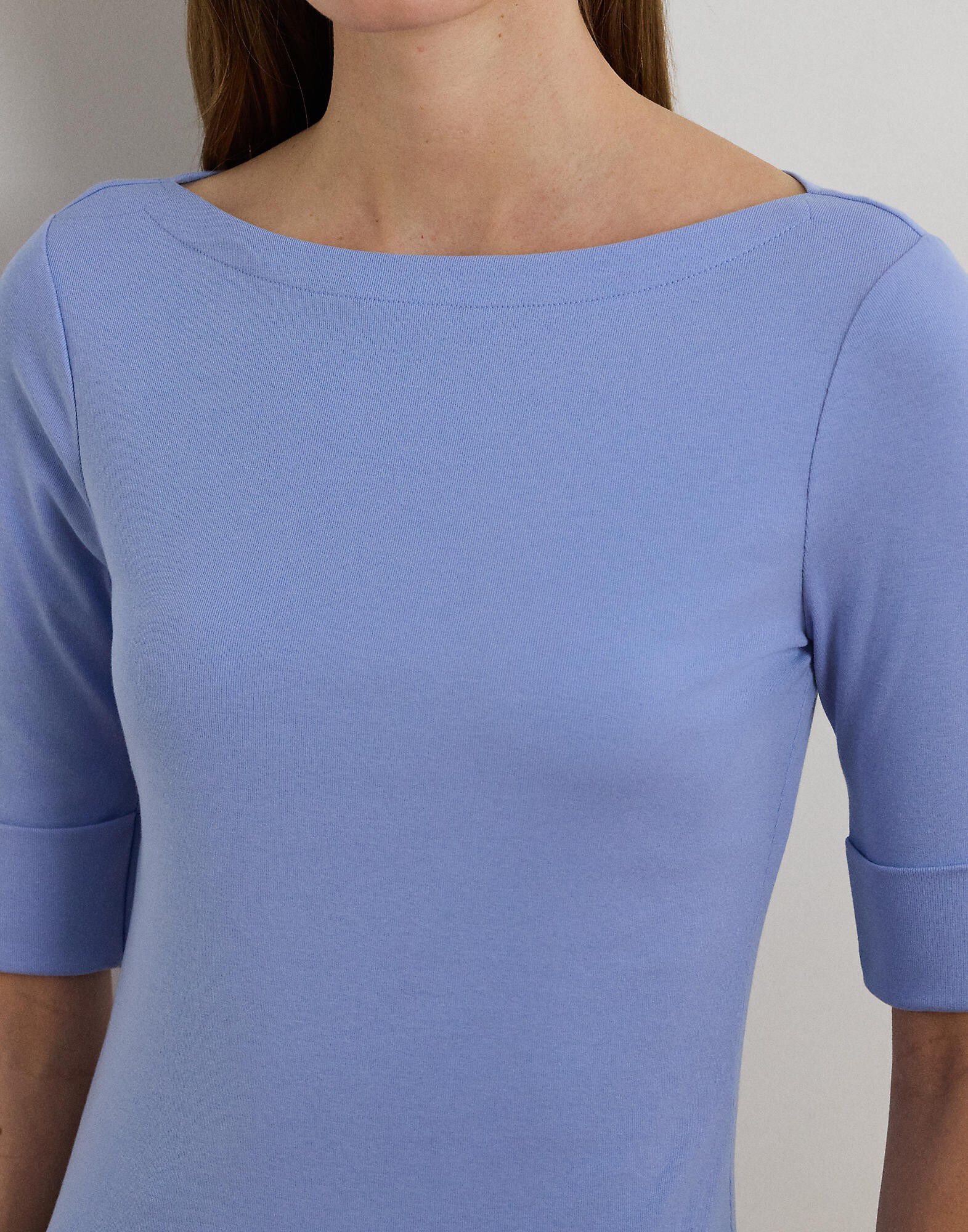 Stretch Cotton Boatneck Tee