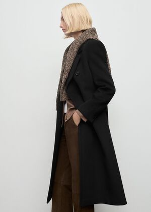 Double-breasted wool coat