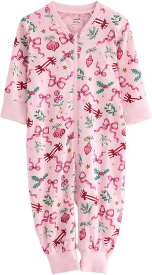 Blød pyjamas i bomuld med lange ærm