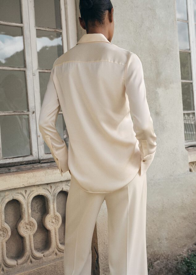 Satin finish flowy shirt