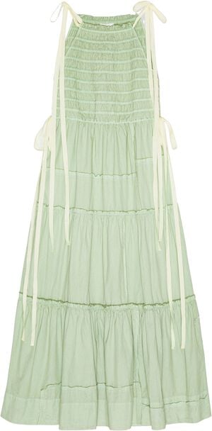 Patchwork Cotton Twill Maxi Smock S