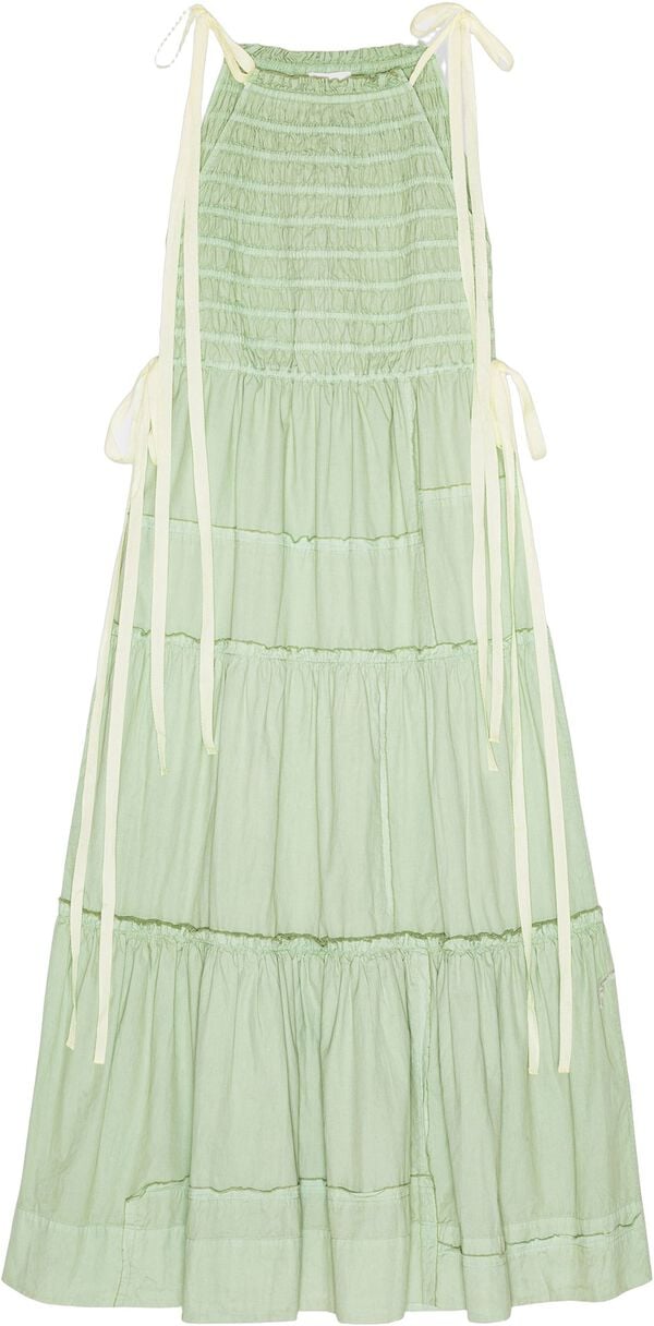 Patchwork Cotton Twill Maxi Smock S