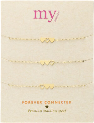 Bracelet set triple heart
