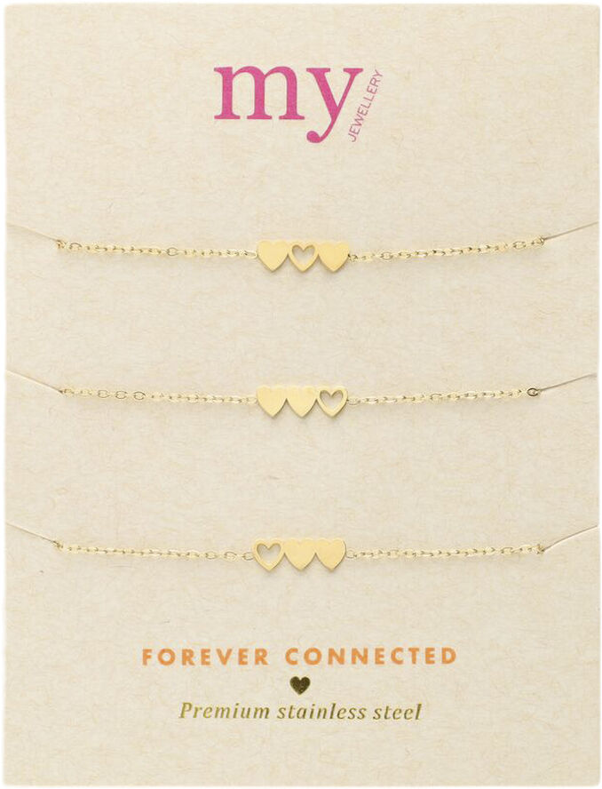 Bracelet set triple heart