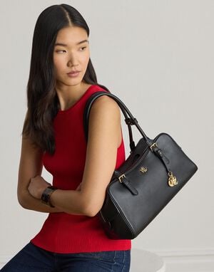 Leather Large Marcy Zip Satchel