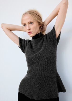 Ribbed peplum sweater