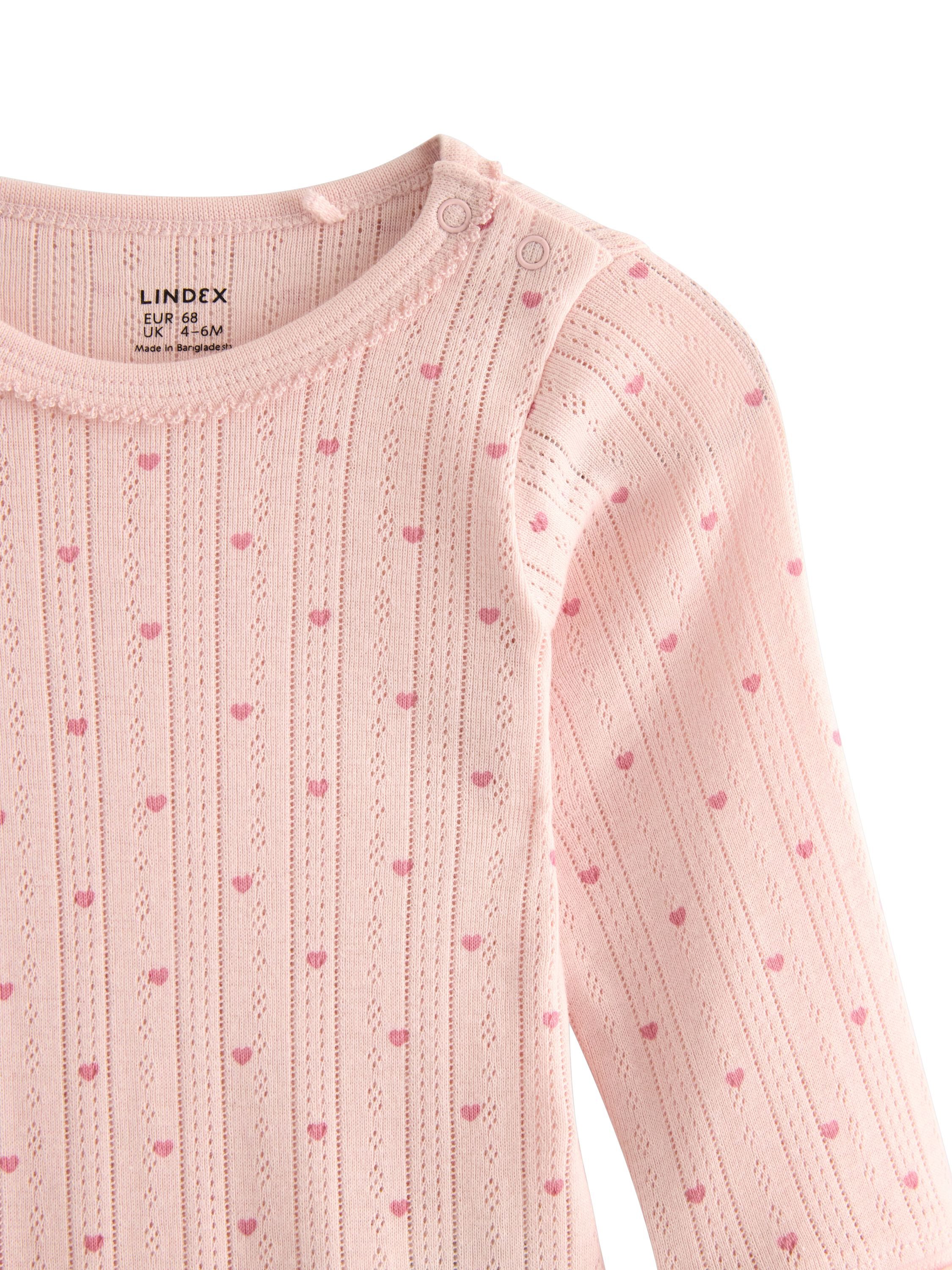 Myk, langermet body i pointellestri