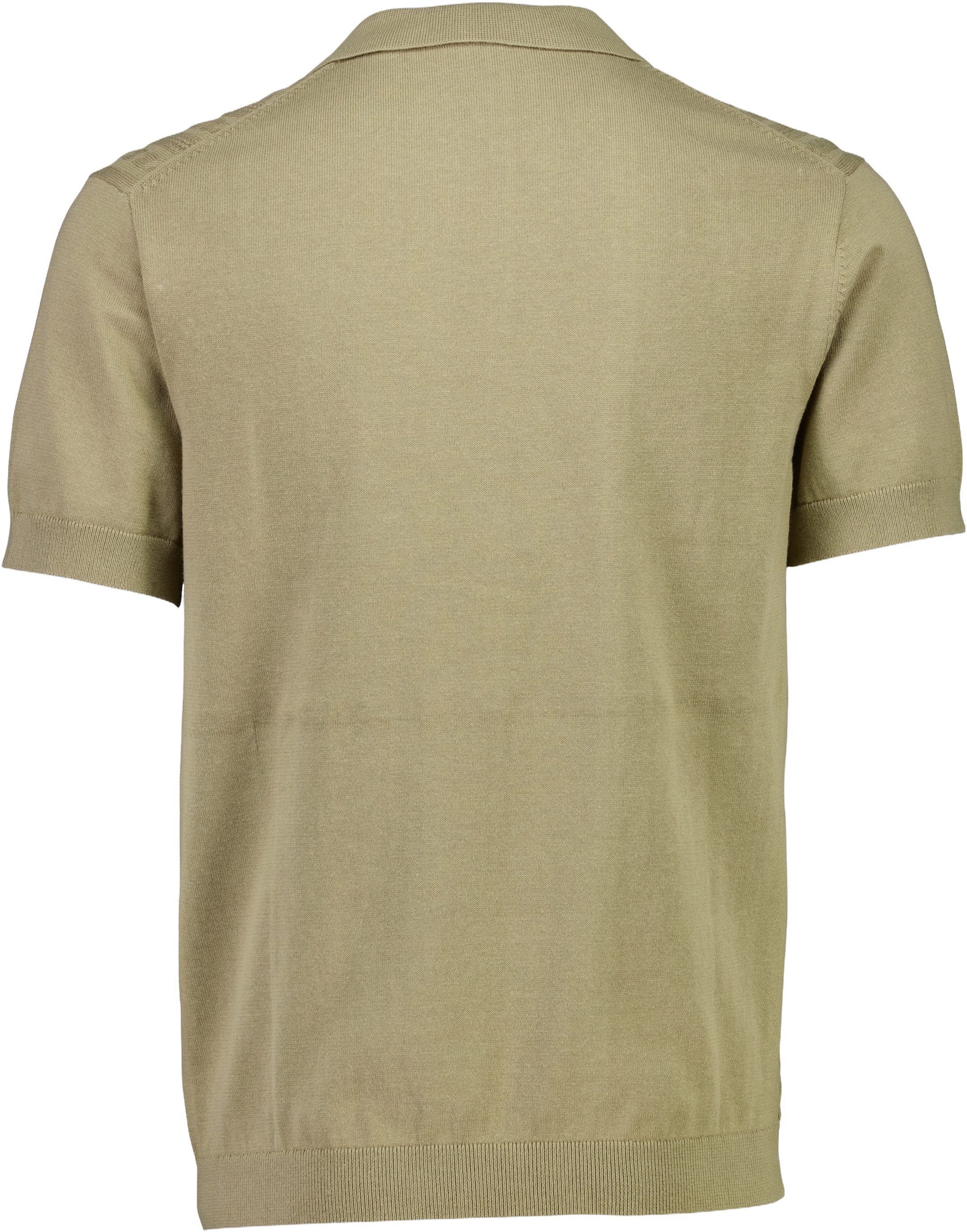 Knitted S/S cable v-neck polo