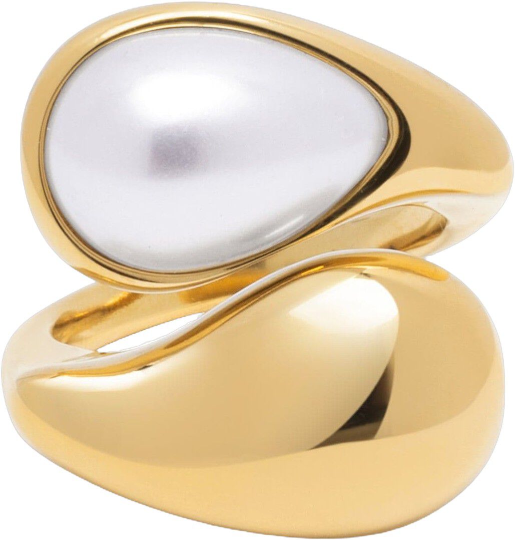 Cuff Ring with Pearl in Gold