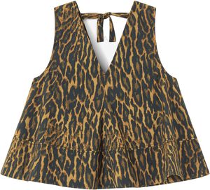 Printed Stretch Cotton A-line Top