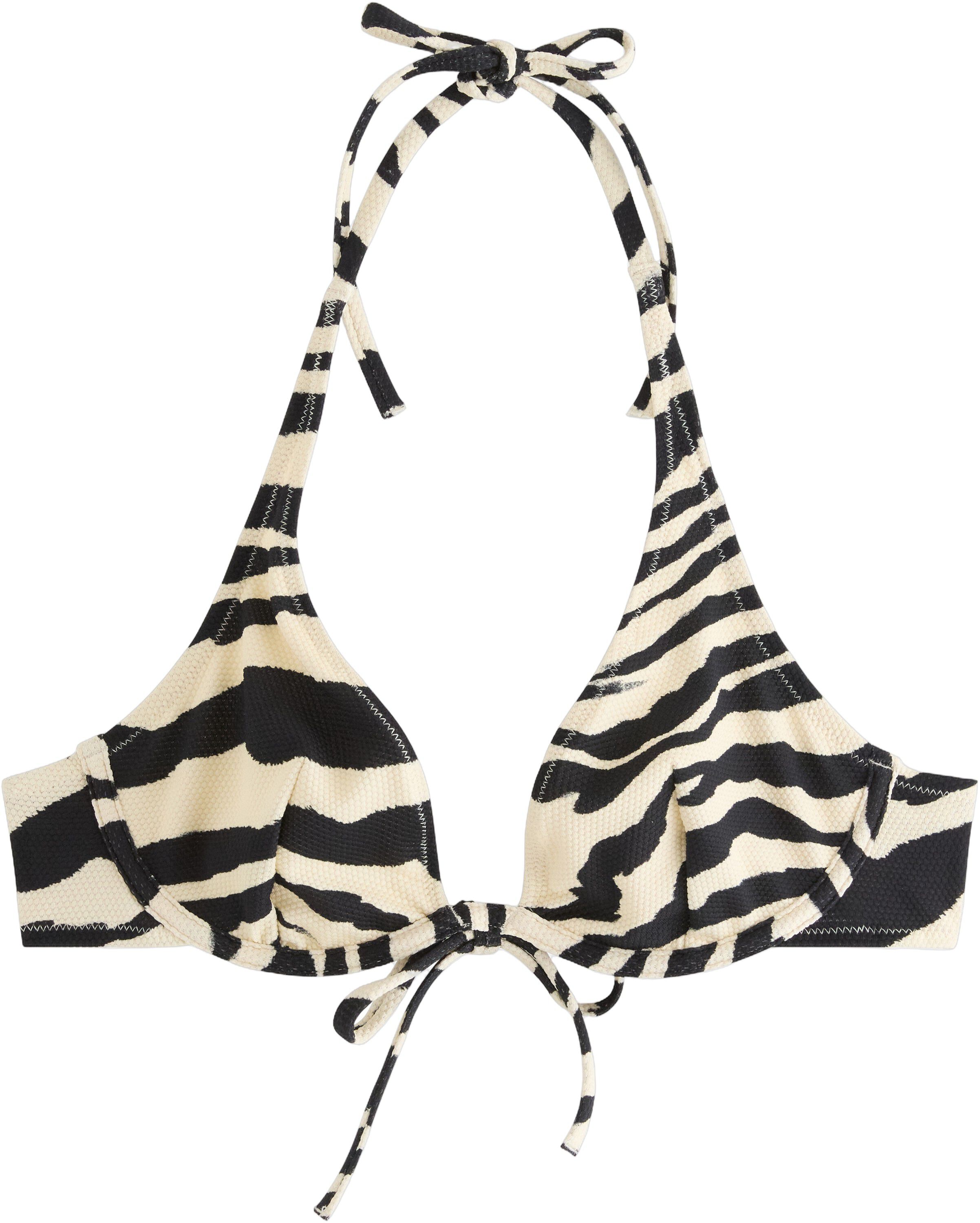 Unpadded bikini bra with texture, u