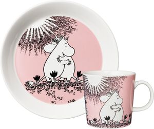 Moomin set mug & plate Love