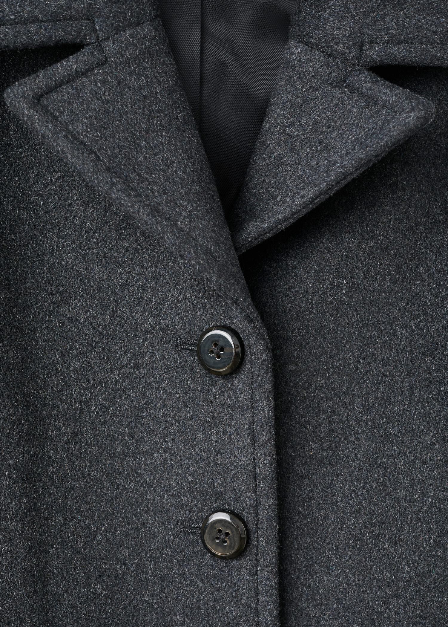 Wool-blend coat with button fasteni