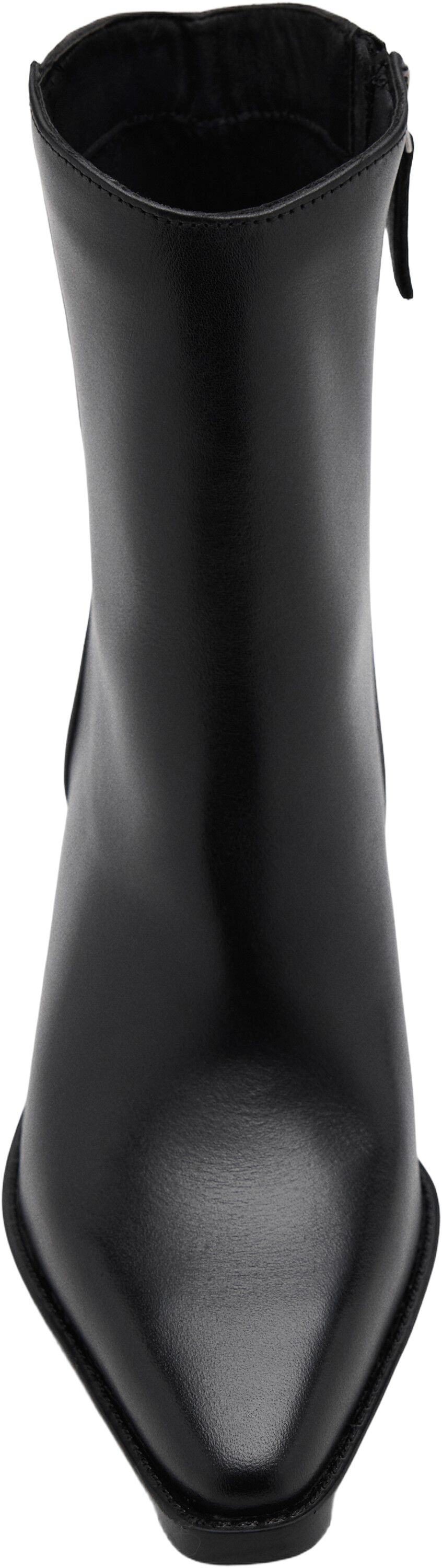 Leather ankle boots with block heel