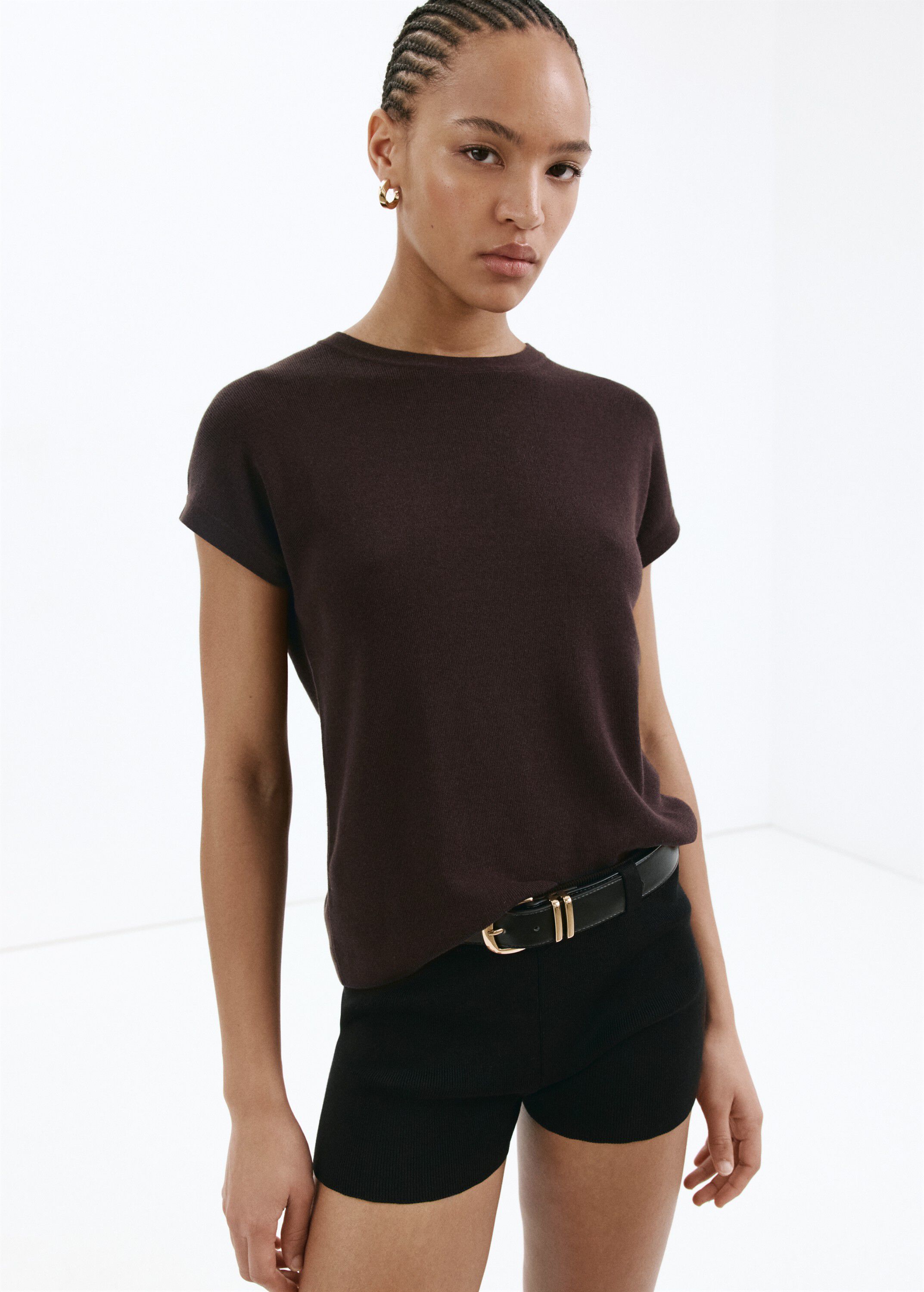Cotton short sleeve sweater