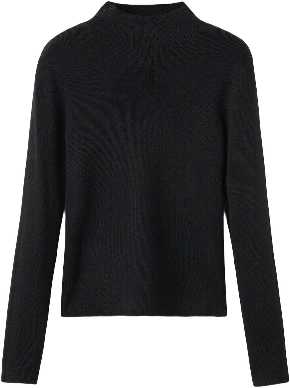 Fitted sweater with perkins neck